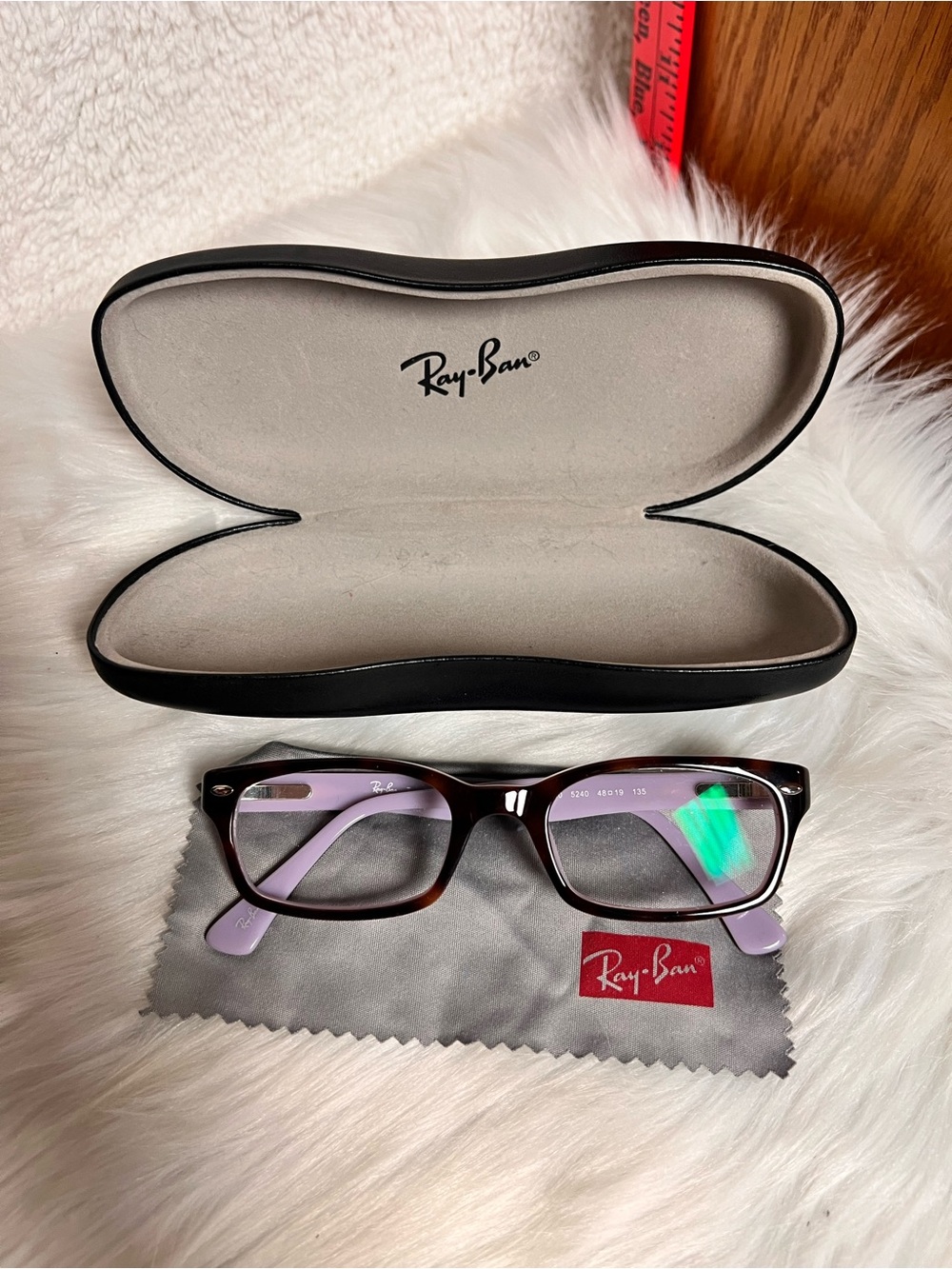 Ray-Ban Kids Tortoise Front with Lavender Arms Glasses